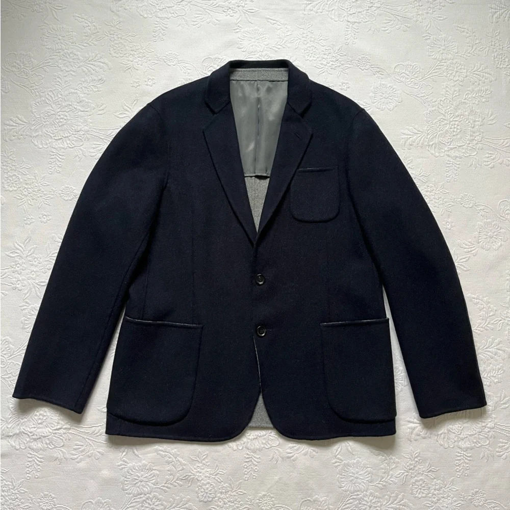 Giorgio Armani Corporation Navy Blue Wool Cashmere Soft Sport Coat IT 52/US 42